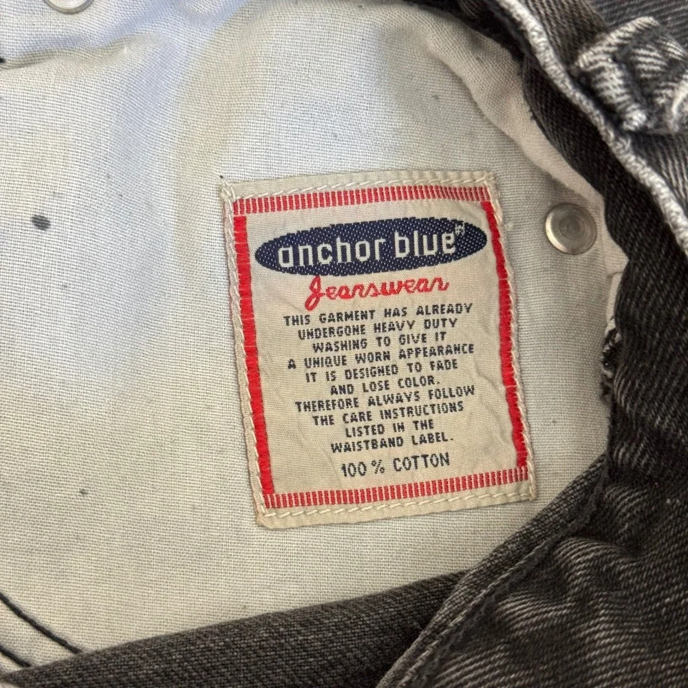 Y2K Anchor Blue Vintage Huge Baggy Skater Denim Wide Leg Jeans Size 33x25